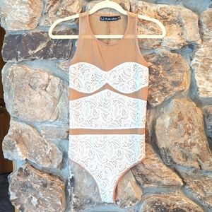 For Love and Lemons Sleeveless Mesh Body Suit sz M